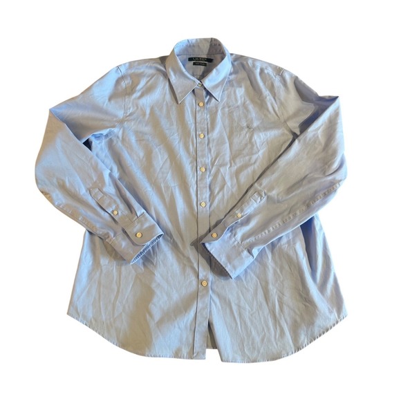 Lauren Ralph Lauren Tops - Lauren Ralph Lauren Womens Light Blue Non Iron Cotton Button Down Shirt Size 16